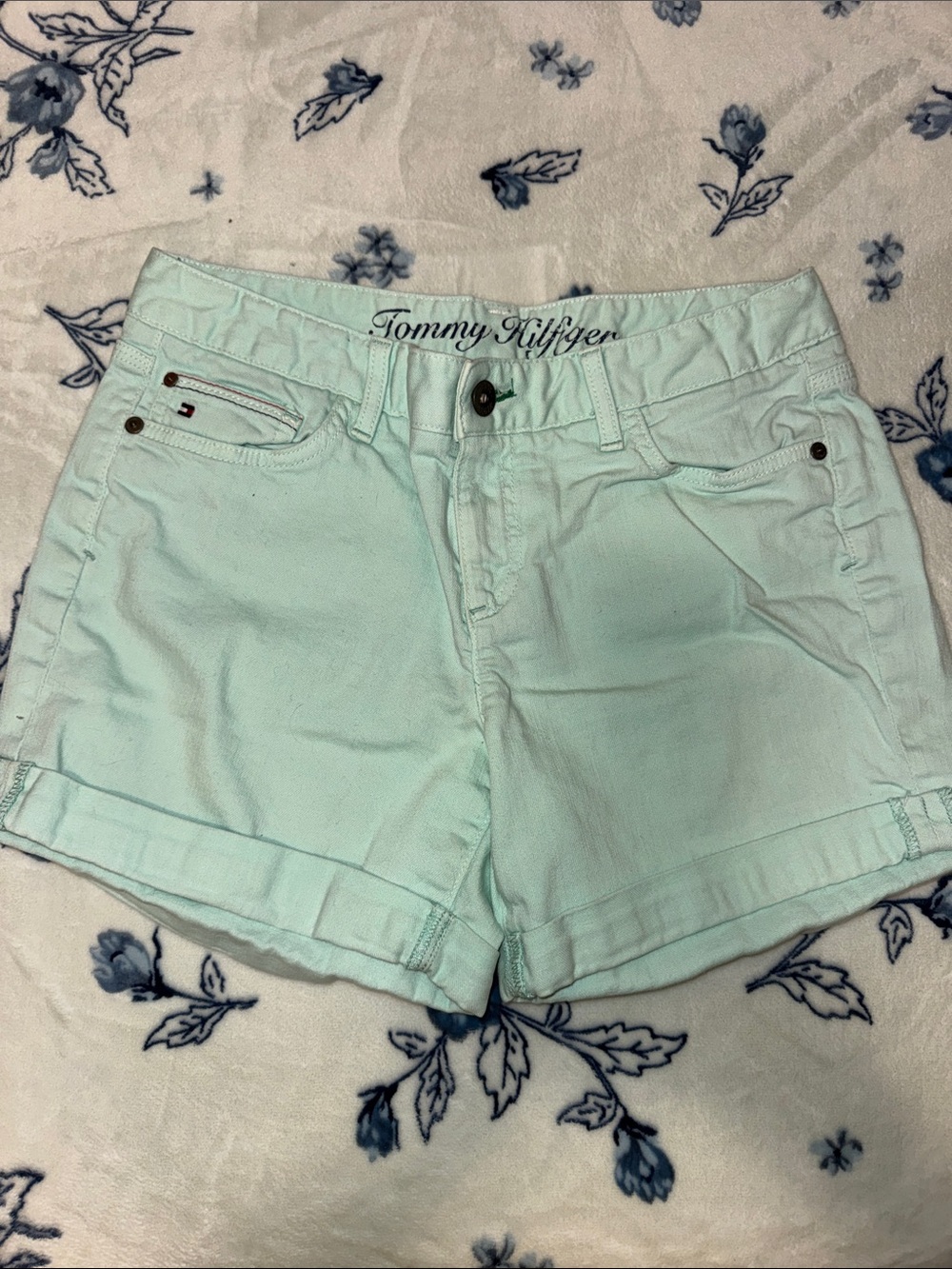 Tommy Hilfiger Mint Green Denim Shorts